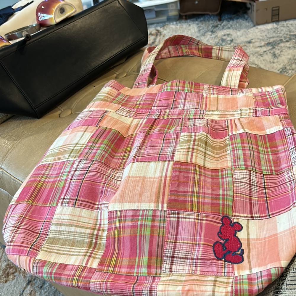 Disney’s vintage hobo style bag with red Mickey pink plaid - Picture 7 of 9